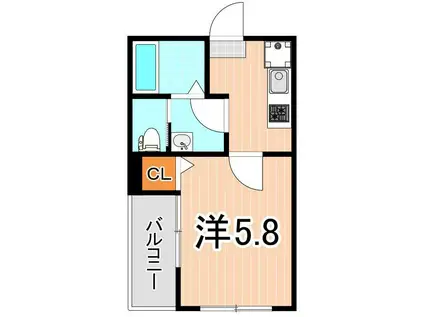 MELDIA青井II(1K/1階)の間取り写真
