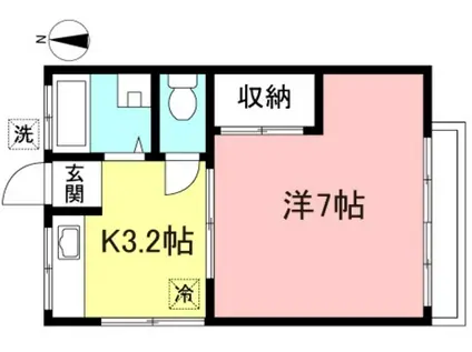 コーポサクラ(1K/2階)の間取り写真