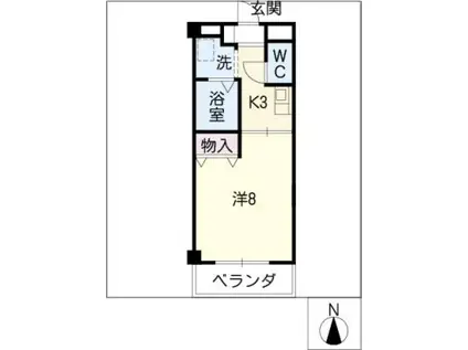 ロス・ペリートス(1K/2階)の間取り写真