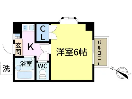 サンフォーレスト宇田川(1K/2階)の間取り写真