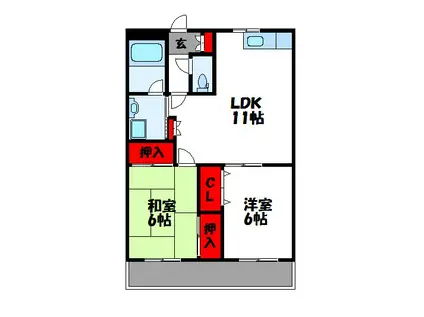 PRONITYハイム(2LDK/1階)の間取り写真