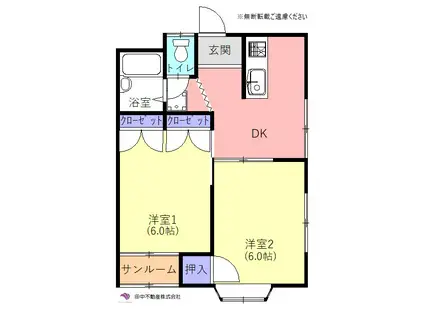 ストーク向陽(2DK/1階)の間取り写真