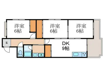 乾マンション(3DK/1階)の間取り写真