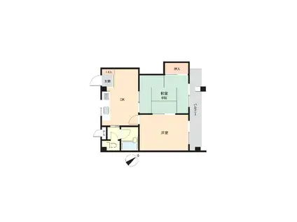 川口朝日第6つくしマンション(2DK/3階)の間取り写真