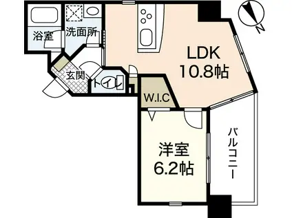 オリオリタウンVIII(1LDK/2階)の間取り写真