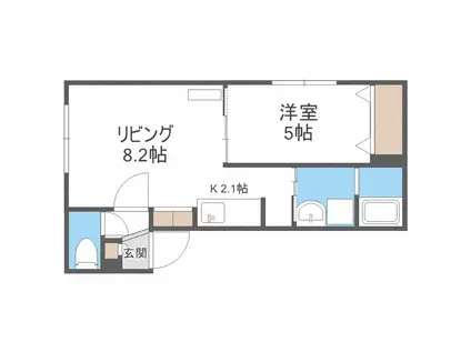 グランメール RA・N23(1LDK/3階)の間取り写真