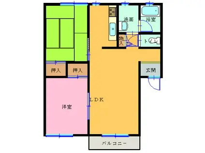 アメイジンググレイス(2LDK/1階)の間取り写真