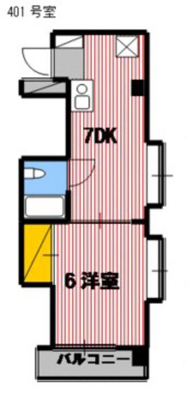 レジデンス古田(1DK/4階)の間取り写真