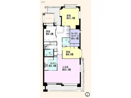 藤和八雲ホームズ(3SLDK/2階)の間取り写真