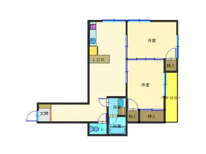 アーバン寿(2DK/2階)の間取り写真