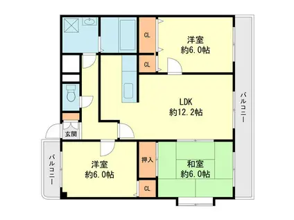 サピエンツァ太宰府(3LDK/6階)の間取り写真