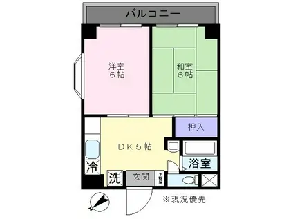 第2ケイアイマンション(2DK/4階)の間取り写真