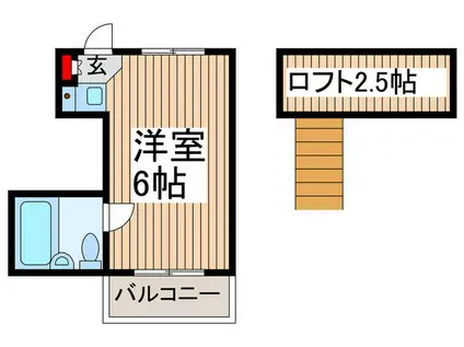 メゾン宮原第一(ワンルーム/1階)の間取り写真