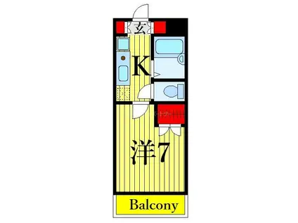 レジディア浦安(1K/6階)の間取り写真