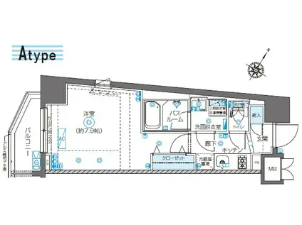 ZOOM南麻布 ズーム南麻布(1K/6階)の間取り写真