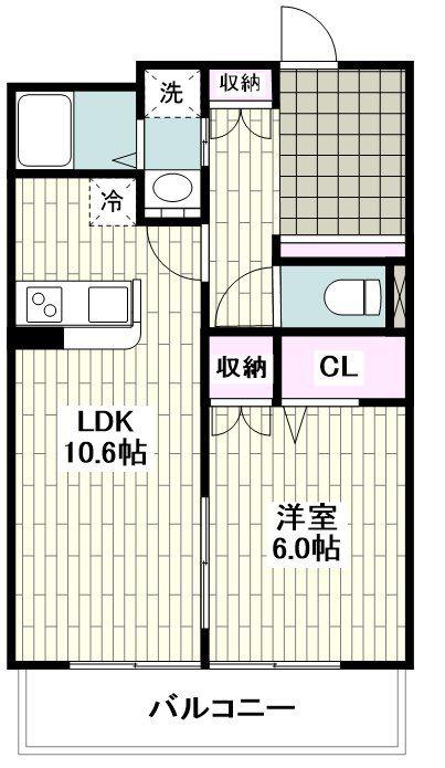 リヴァージュ湘南(1LDK/1階)の間取り写真