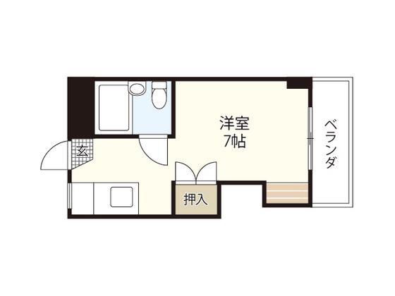 十日市ゴトービル(ワンルーム/5階)の間取り写真