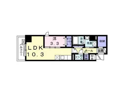 クレイン・レジデンス(1LDK/2階)の間取り写真