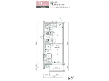 エストゥルース横浜子安(ワンルーム/4階)の間取り写真