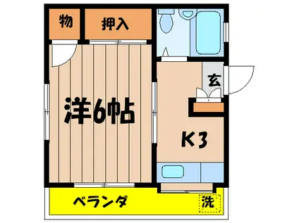 コーポワカマツ(1K/1階)の間取り写真