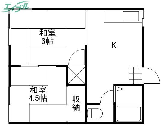 清水コーポE(2K/1階)の間取り写真
