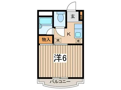 カサール三ツ境(1K/2階)の間取り写真