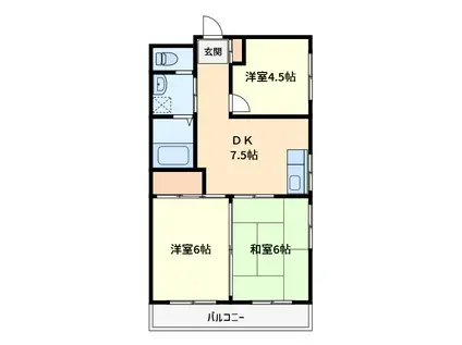 RESIDENCE NAKAMURA(3DK/2階)の間取り写真