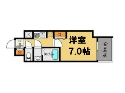 サムティ福島PORTA(1K/4階)の間取り写真