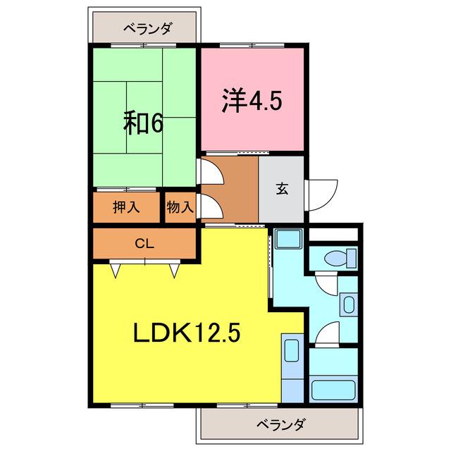 フィールド・ライフ(2LDK/3階)の間取り写真