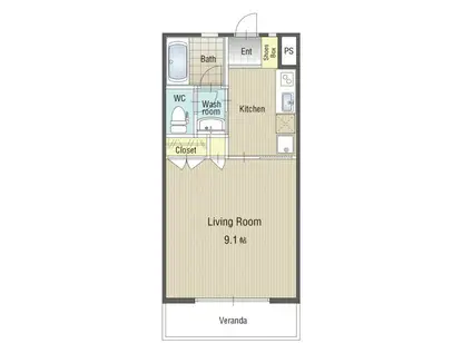 U・TOPIA44(1K/1階)の間取り写真