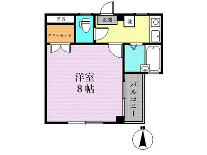 アメニティ松江弐号館(1K/2階)の間取り写真