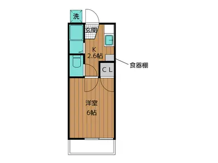 名古屋ハイツ(1K/2階)の間取り写真