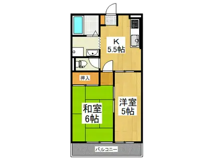 コーポ大勝(2K/2階)の間取り写真