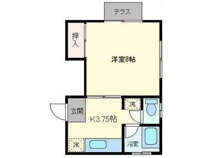 タウンハウス櫟(1K/2階)の間取り写真