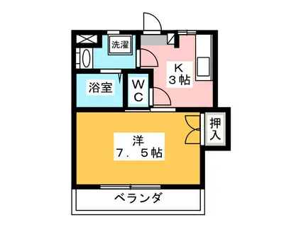 レーベンハイム(1K/3階)の間取り写真