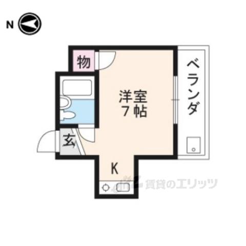 ペガサスハイツ(ワンルーム/2階)の間取り写真