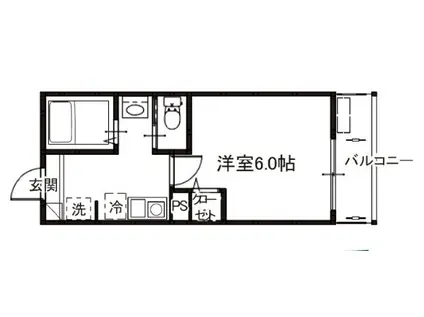 MELDIA淵野辺II(1K/3階)の間取り写真