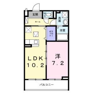 フラッフィ(1LDK/1階)の間取り写真