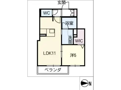 フォレスト覚王山通(1LDK/4階)の間取り写真