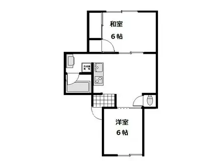 サンパークフジA(2DK/1階)の間取り写真