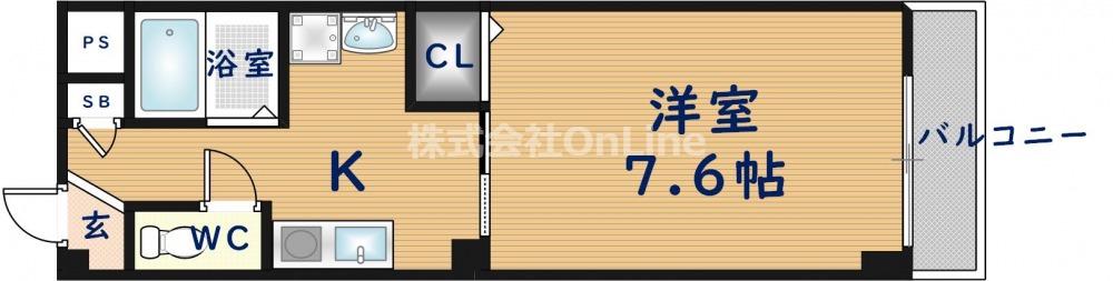 ハイツレバランス(1K/2階)の間取り写真