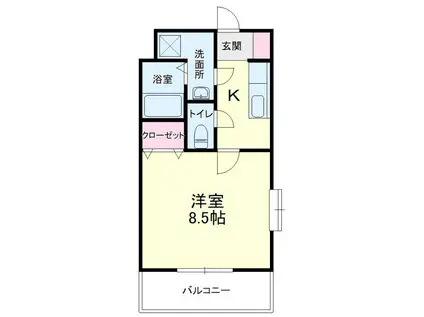 インフィニート(1K/1階)の間取り写真