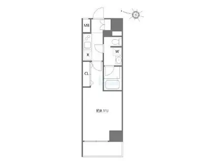 レグゼ王子神谷(1K/10階)の間取り写真