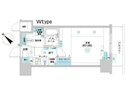 フェニックス横濱BAYGAIA(1K/3階)の間取り写真