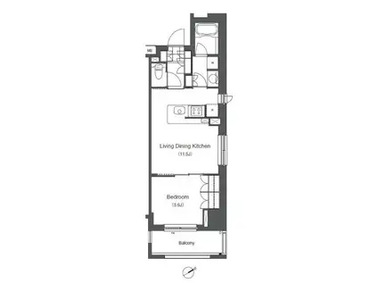 ラドゥセール浅草橋(1LDK/8階)の間取り写真