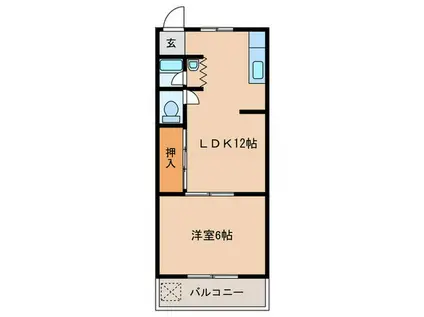 加藤マンション(1LDK/4階)の間取り写真