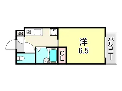 メゾン熊内橋(1K/1階)の間取り写真