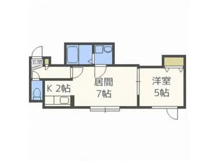 ミライコートII(1LDK/2階)の間取り写真