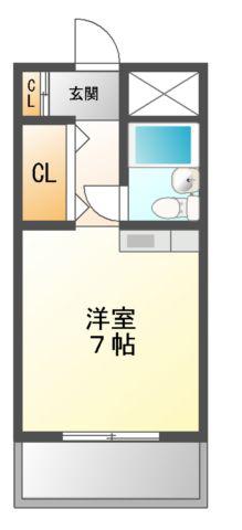 エナブル吹田(ワンルーム/4階)の間取り写真