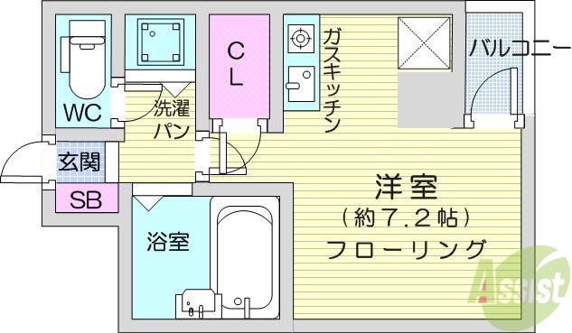 リエス支倉町(ワンルーム/5階)の間取り写真